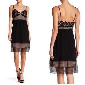 Theory Black Melaena Lace Overlay Silk Lining Cocktail Dress - size 8